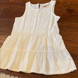 cream ruffled top